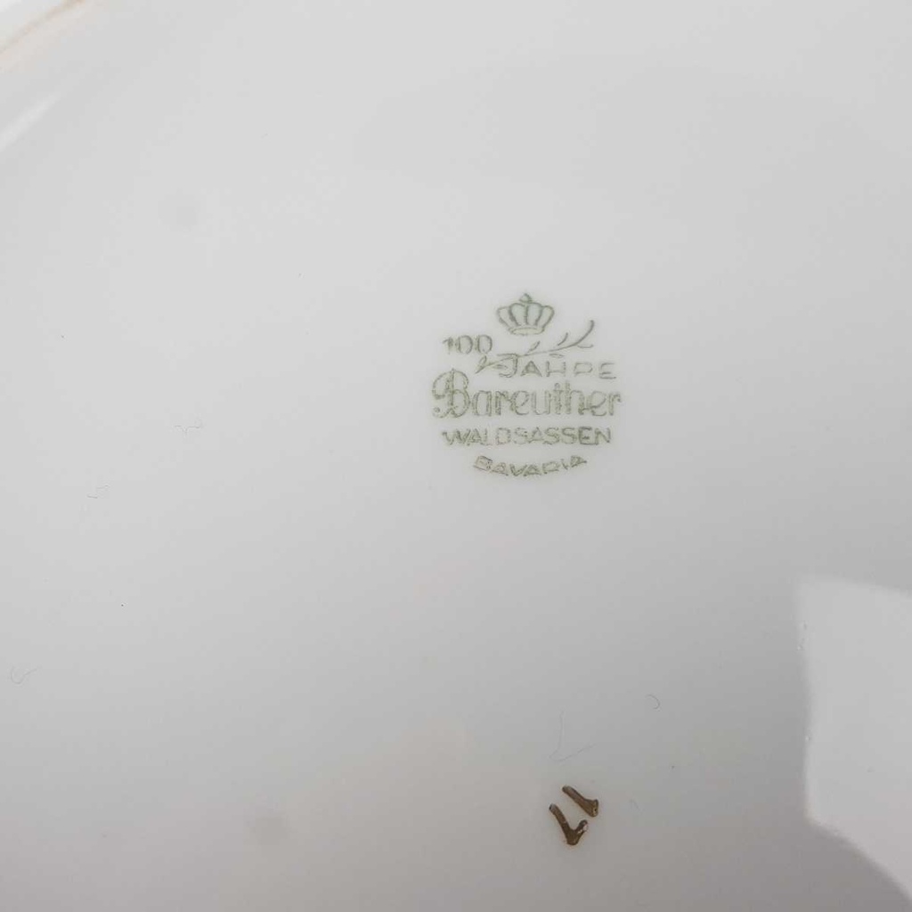 [458168452] Schüssel Goldrand 20,7 cm Bareuther Waldsassen geriffelt Blauband Weiß gebraucht - gut Bild 5