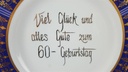 [45817736] Teller D 30,4 cm Kobalt Golddekor Viel Glück und alles Gute zum 60 Geburtstag Bild 3