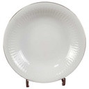 [98288] Suppenteller Goldrand 22 cm Winterling Kirchenlamitz Relief Weiß mit gebraucht - akzeptabel Bild 2