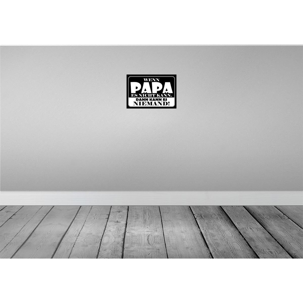 [LA-111632-H] Holzschild 20x30 cm Wenn Papa es nicht kann Männer Frauen Bild 2