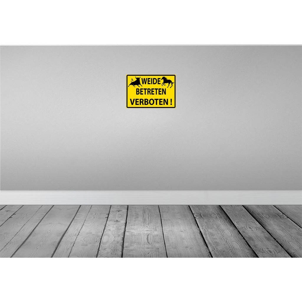 [LA-111667-2030] Blechschild 20x30 cm Weide Betreten verboten Warnschild Hinweisschild Sicherheit Vorsicht Bild 2