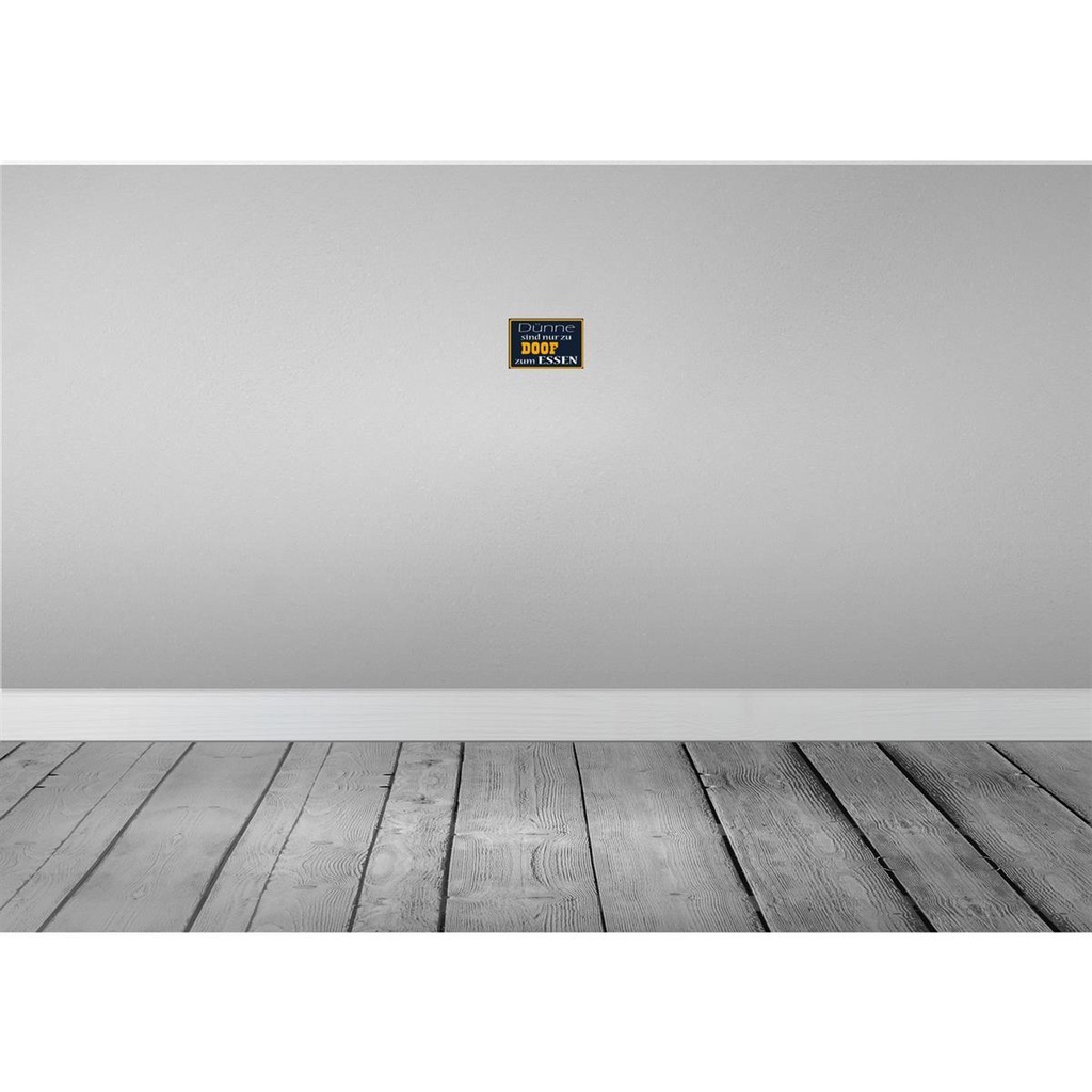 [LA-111669-1812-H] Holzschild 12x18 cm Dünne sind Doof zum Essen Trinken Bild 2