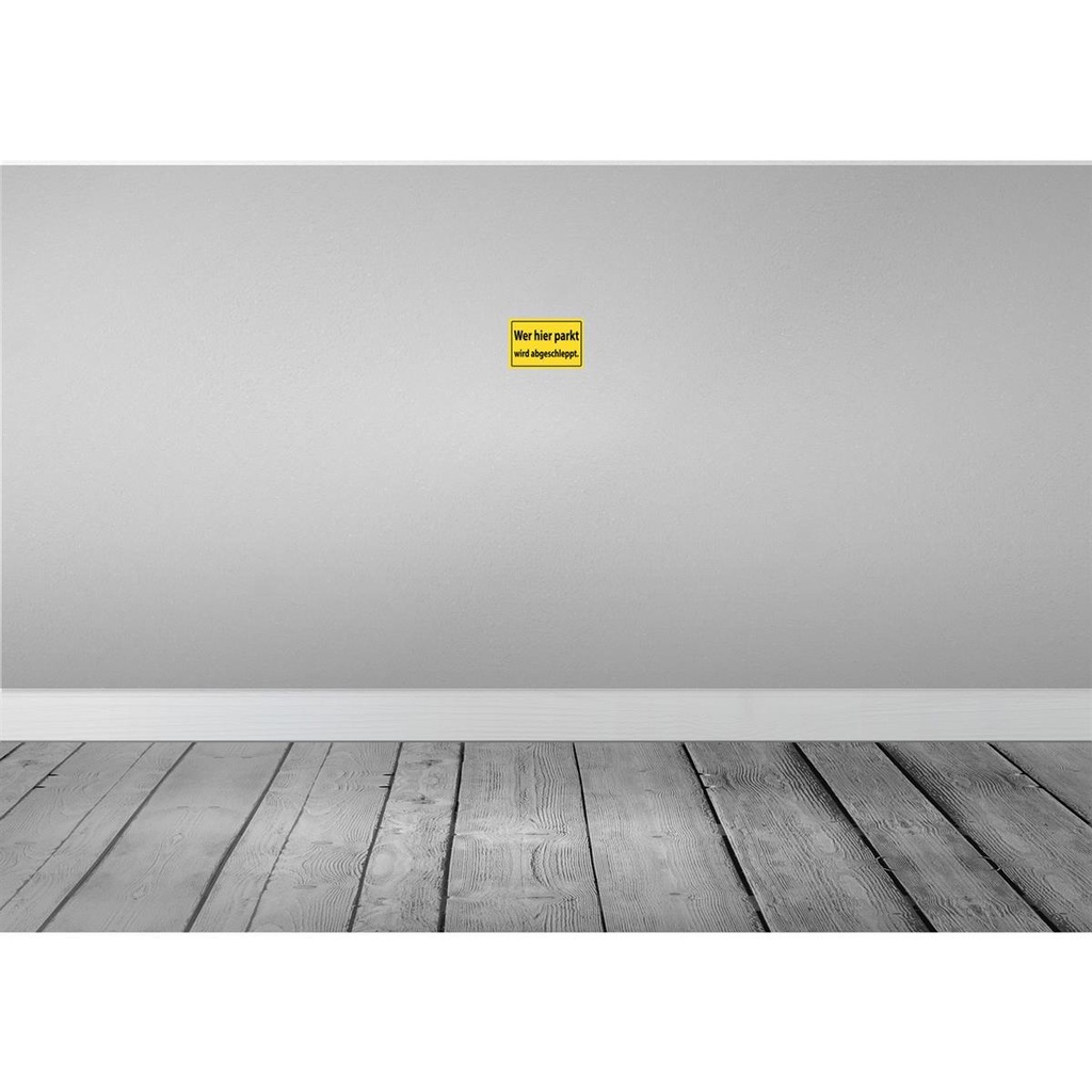 [LA-111700-1812] Blechschild 12x18 cm Hinweis Wer hier parkt wird abgeschleppt Warnschild Hinweisschild Sicherheit Vorsicht Bild 2