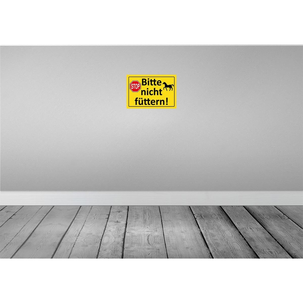 [LA-111704-2030] Blechschild 20x30 cm Stop Bitte nicht füttern Pferd Warnschild Hinweisschild Sicherheit Vorsicht Bild 2