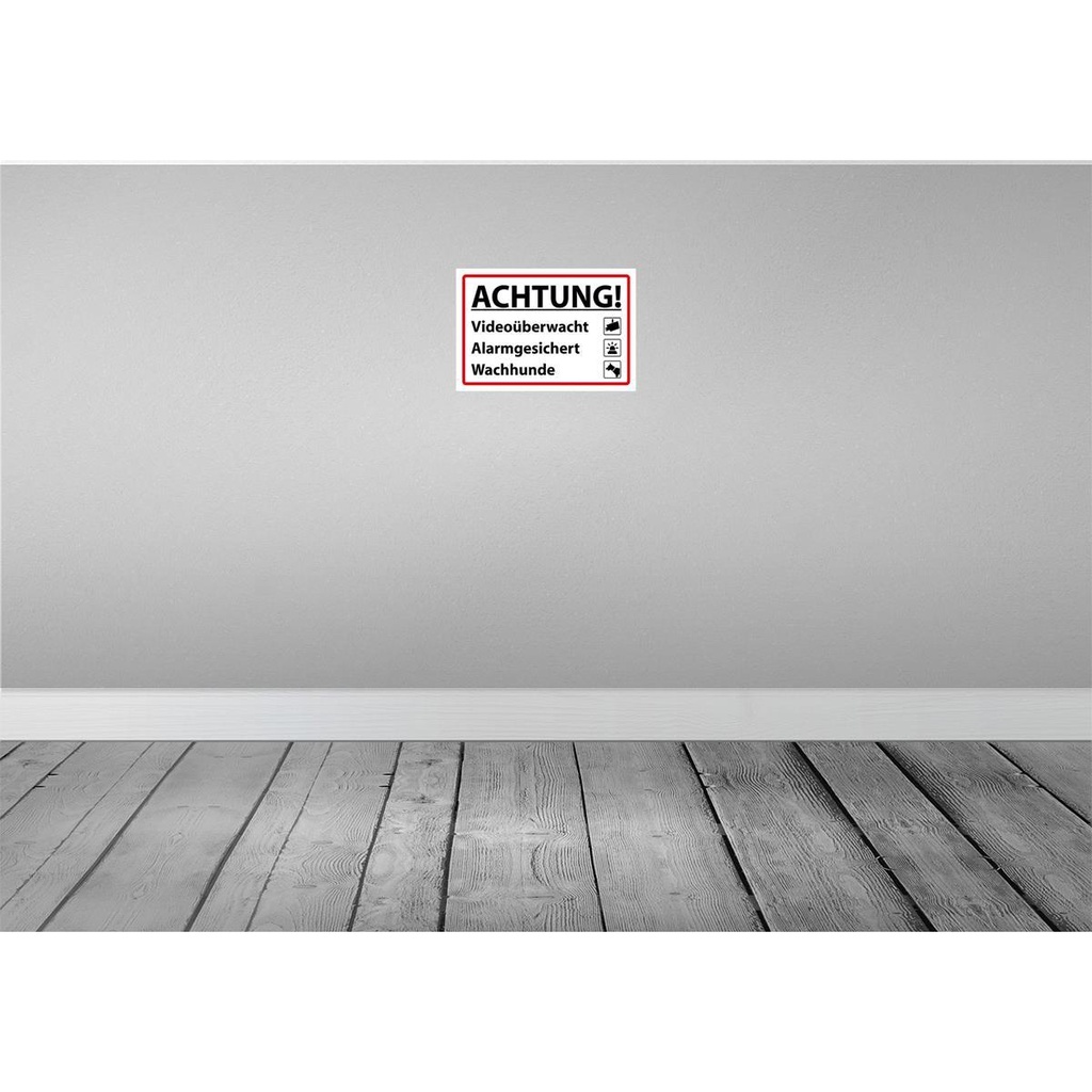 [LA-111724-2030] Blechschild 20x30 cm Achtung Videoüberwacht Alarm Warnschild Hinweisschild Sicherheit Vorsicht Bild 2