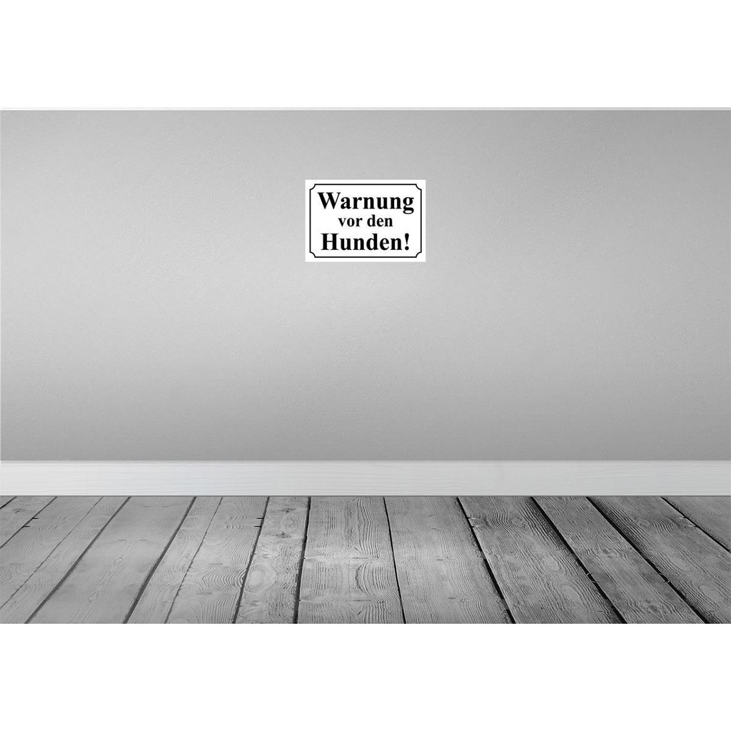 [LA-111729-H] Holzschild 20x30 cm Warnung vor den Hunden s/w Warnschild Hinweisschild Bild 2