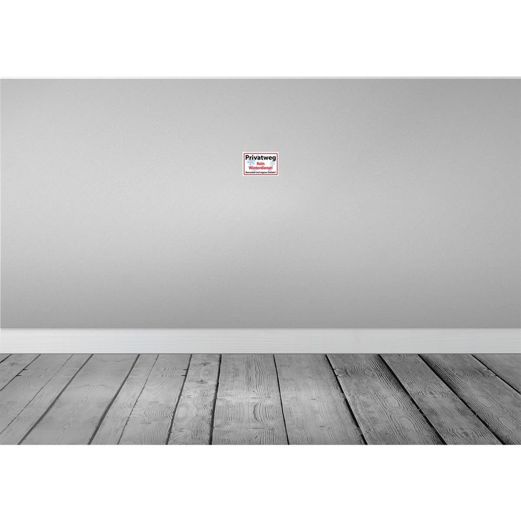 [LA-111732-1812] Blechschild 12x18 cm Privatweg kein Winterdienst Warnschild Hinweisschild Sicherheit Vorsicht Bild 2