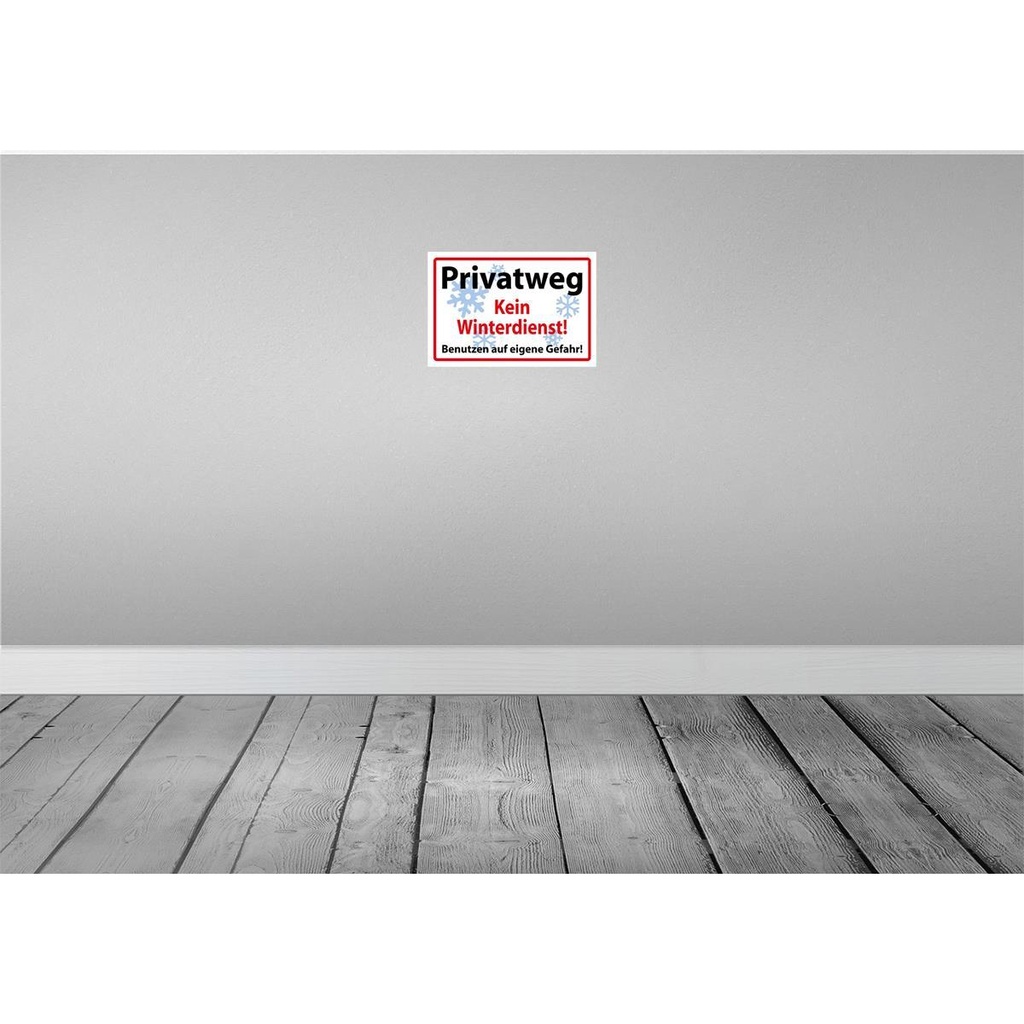 [LA-111732-2030] Blechschild 20x30 cm Privatweg kein Winterdienst Warnschild Hinweisschild Sicherheit Vorsicht Bild 2