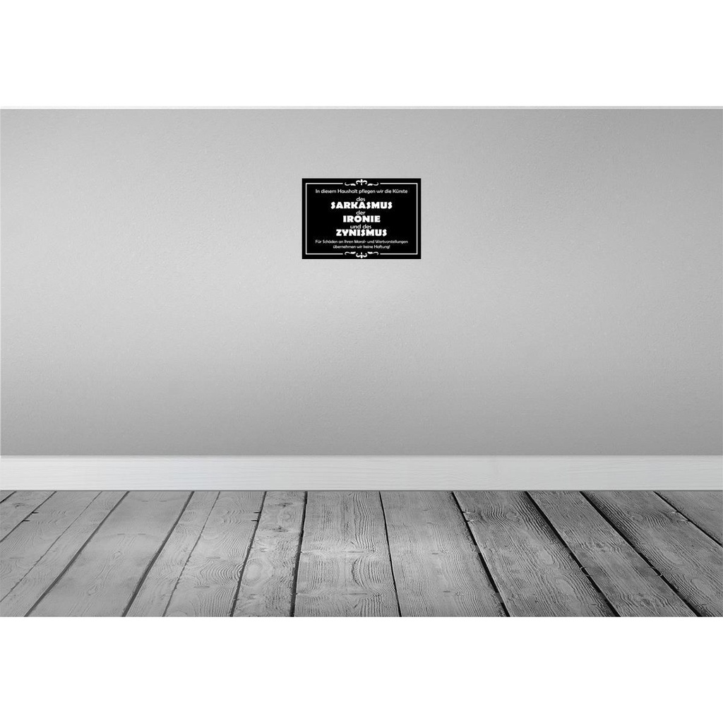 [LA-111737-H] Holzschild 20x30 cm In diesem Haushalt Sarkasmus Geschenk Bild 2