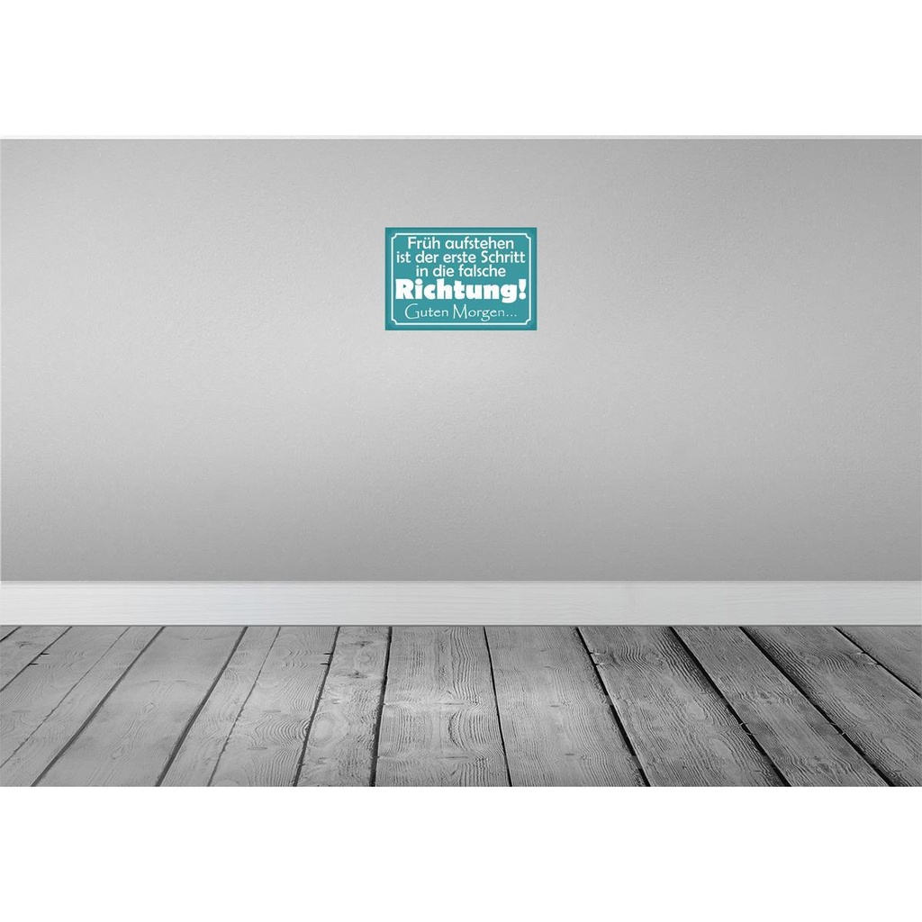 [LA-111738-2030] Blechschild 20x30 cm Früh aufstehen erste Schritt Dekoration Spruch Zitat Bild 2