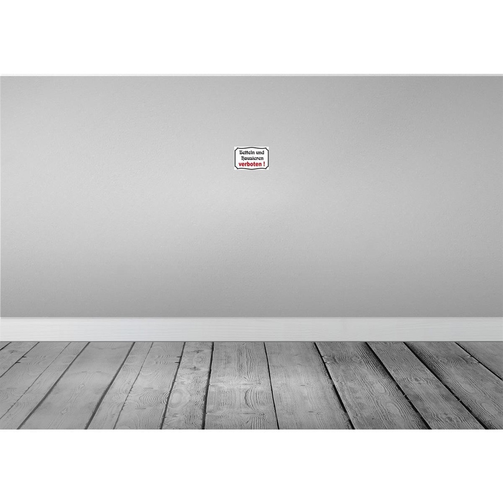 [LA-111739-1812-H] Holzschild 12x18 cm Bettel und Hausieren verboten Warnschild Hinweisschild Bild 2