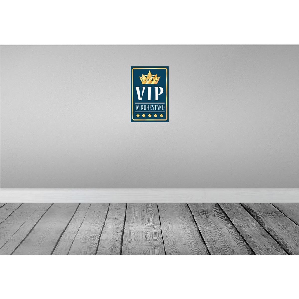 [LA-111742-H] Holzschild 30x20 cm VIP im Ruhestand b/w Geburtstag Feiern Party Bild 2