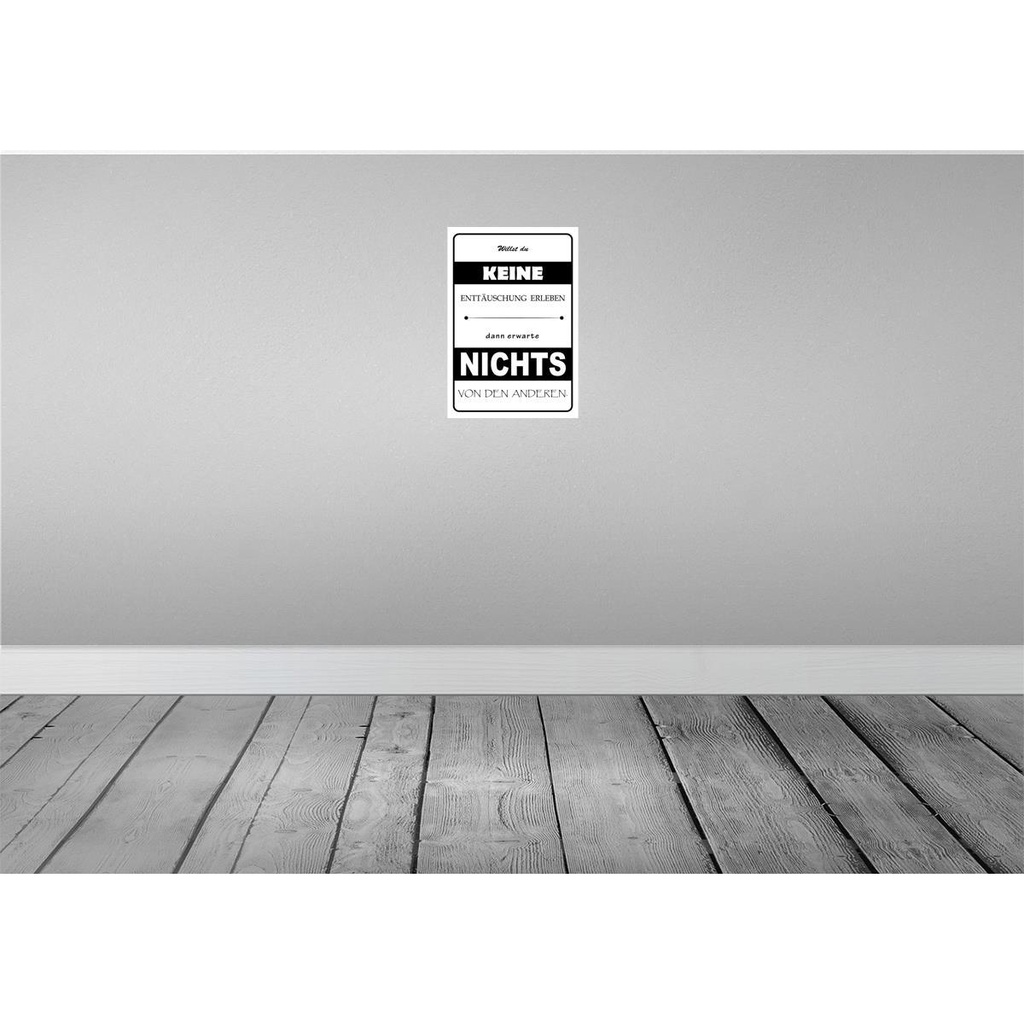 [LA-111750-2030] Blechschild 30x20 cm Erwarte nichts von Anderen Dekoration Spruch Zitat Bild 2