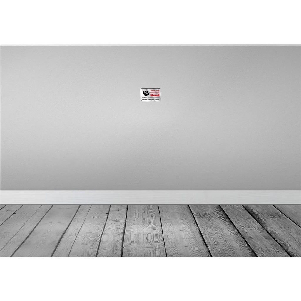 [LA-111755-1812-H] Holzschild 12x18 cm Achtung Freilaufender Hund Gefahr Bild 2