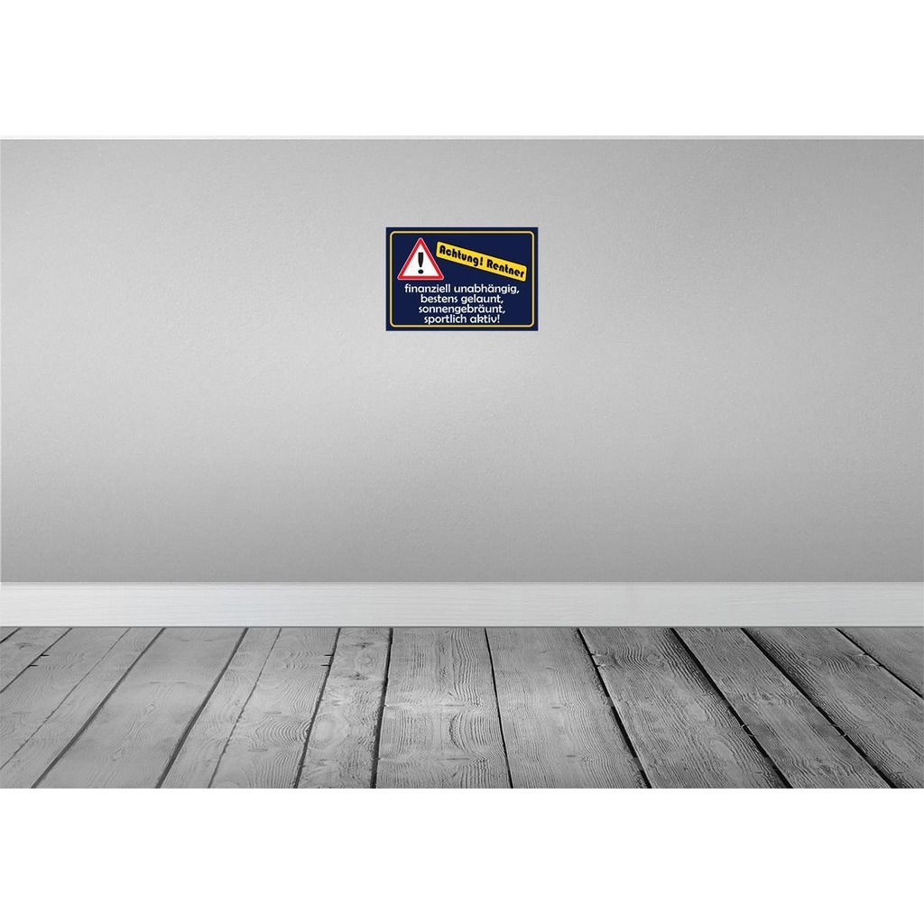 [LA-111761-2030] Blechschild 20x30 cm Achtung Rentner Warnschild Hinweisschild Sicherheit Vorsicht Bild 2