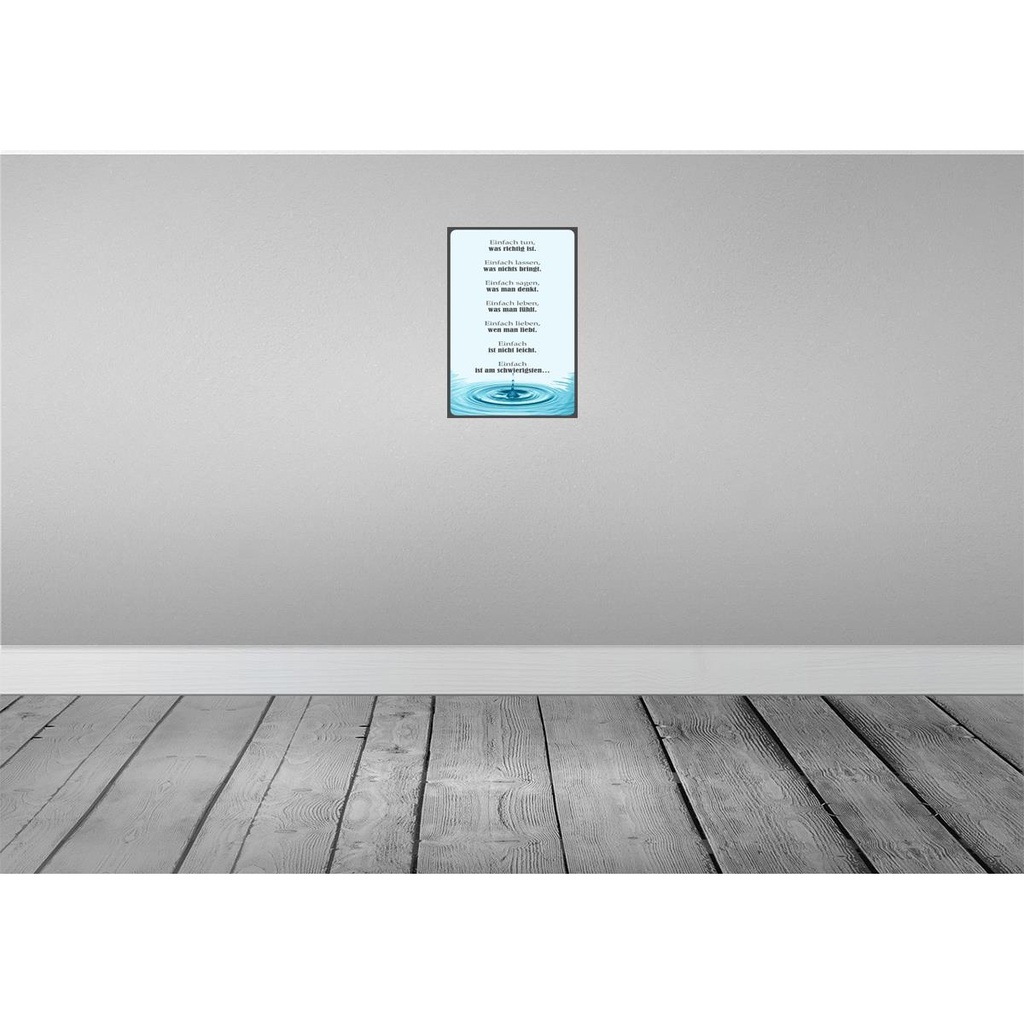 [LA-111762-2030] Blechschild 30x20 cm Einfach ist am schwierigsten Dekoration Spruch Zitat Bild 2