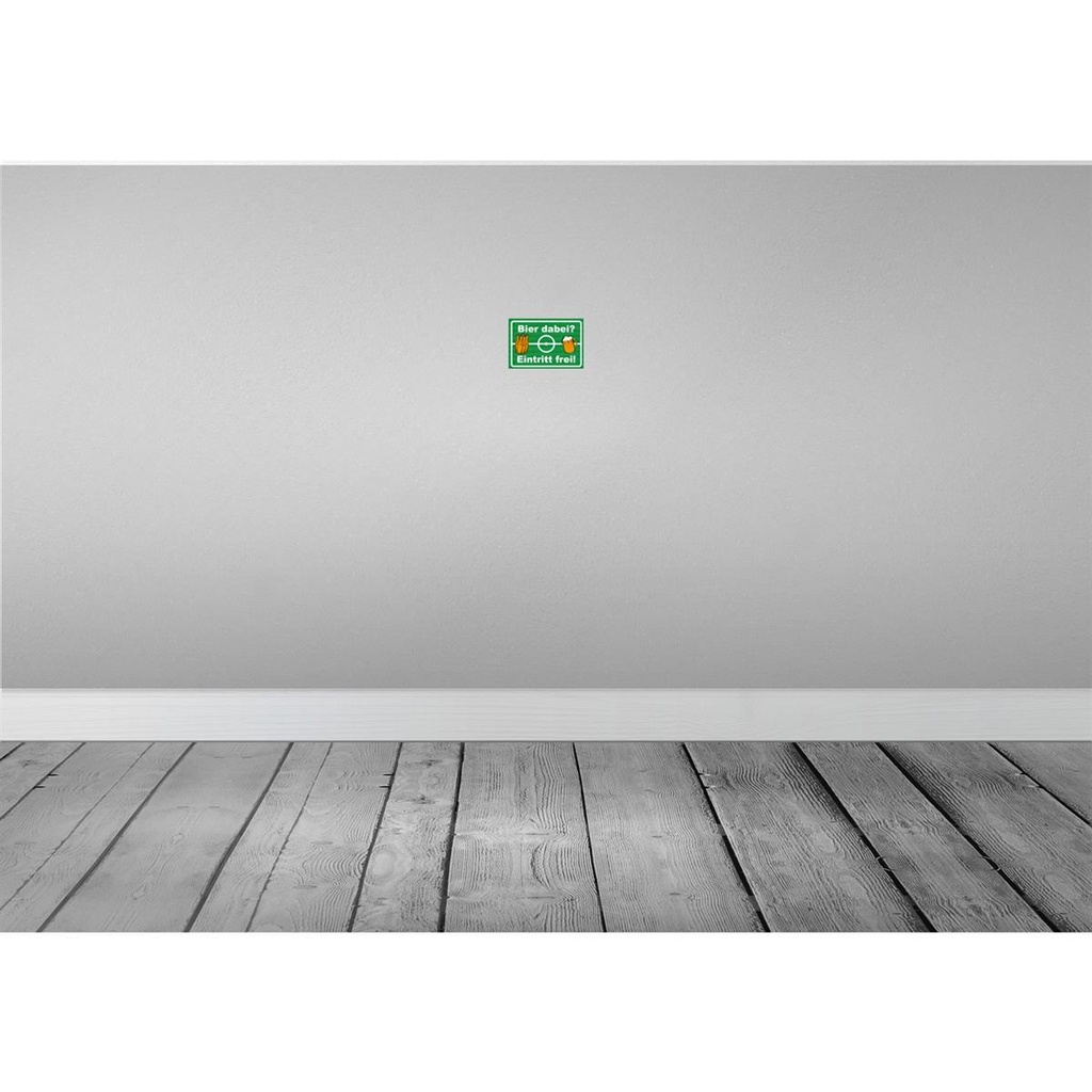 [LA-111768-1812-H] Holzschild 12x18 cm Alkohol Bier dabei Eintritt frei Bild 2