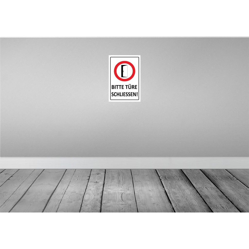 [LA-111771-H] Holzschild 30x20 cm Bitte Türe schließen Warnschild Hinweisschild Bild 2