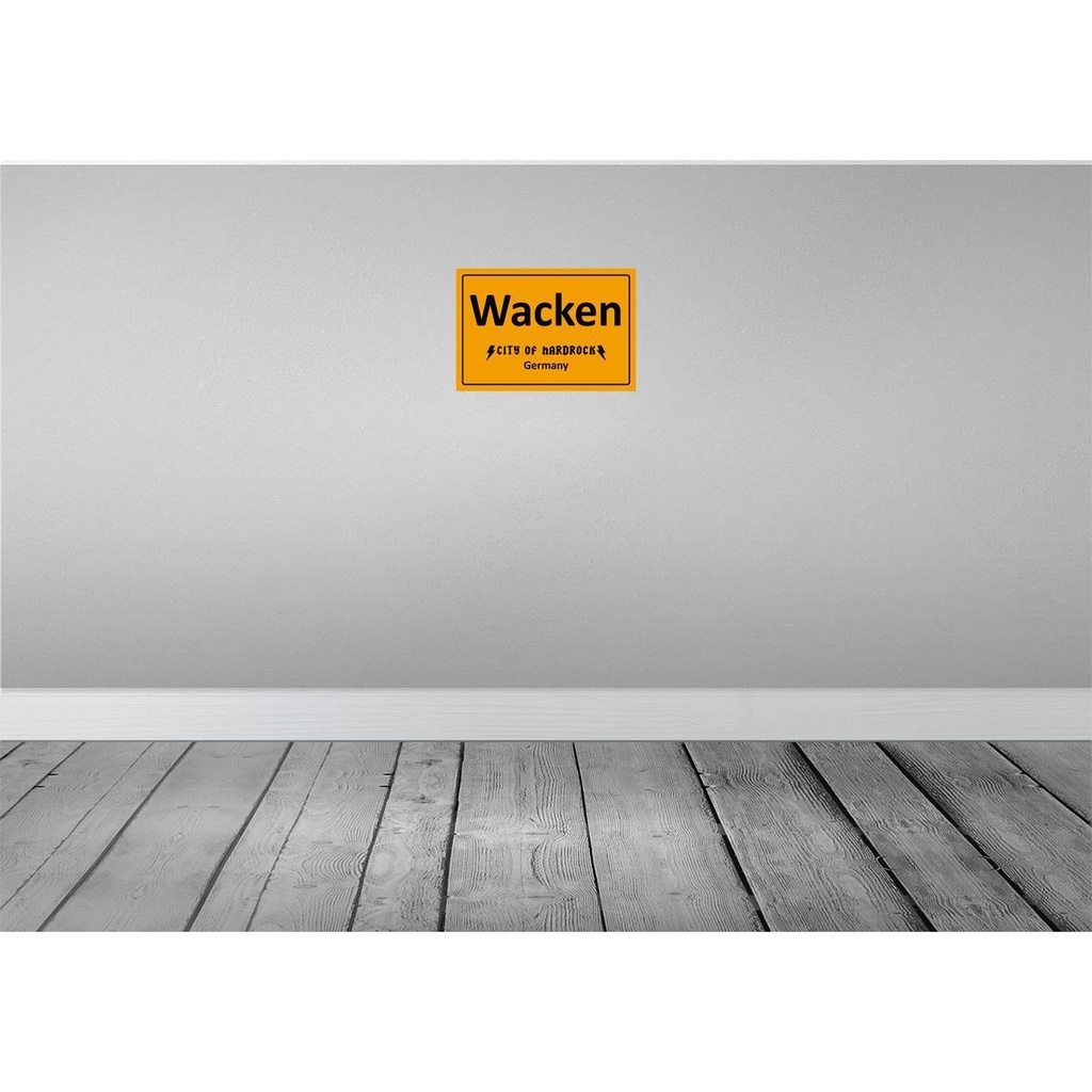 [LA-111774-H] Holzschild 20x30 cm Wacken City of Hardrock Germany Deutschland Bild 2