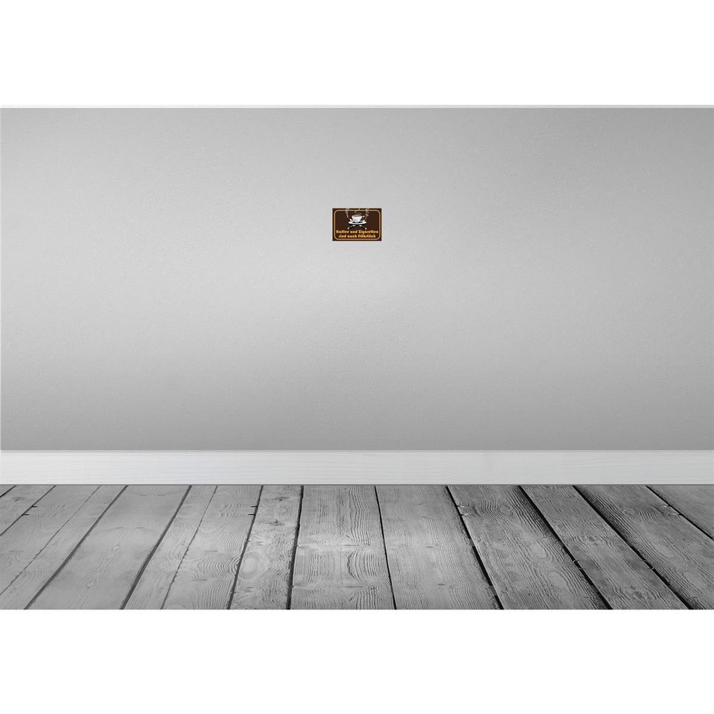 [LA-111777-1812] Blechschild 12x18 cm Kaffee u. Zigaretten Frühstück Spruch Zitat Bild 2