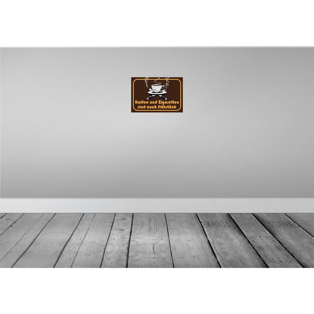 [LA-111777-H] Holzschild 20x30 cm Kaffee u. Zigaretten Frühstück Bild 2