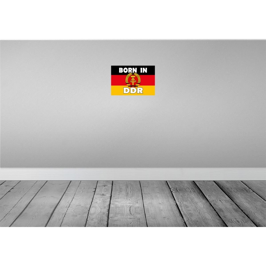 [LA-111778-H] Holzschild 20x30 cm Nostalgie Born in DDR Fahne Flagge Wappen Bild 2