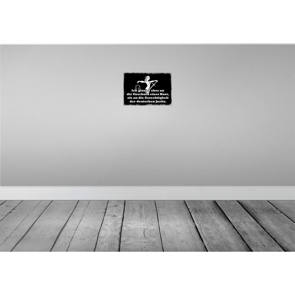 [LA-111779-H] Holzschild 20x30 cm Glaube eher an Unschuld einer Hure Spruch Zitat Bild 2
