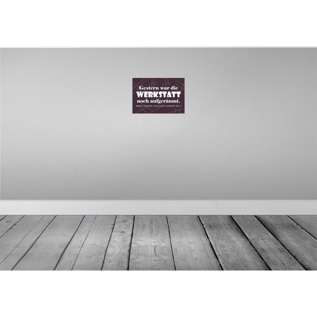 [LA-111789-2030] Blechschild 20x30 cm Gestern war Werkstatt aufgeräumt Auto Garage Bild 2