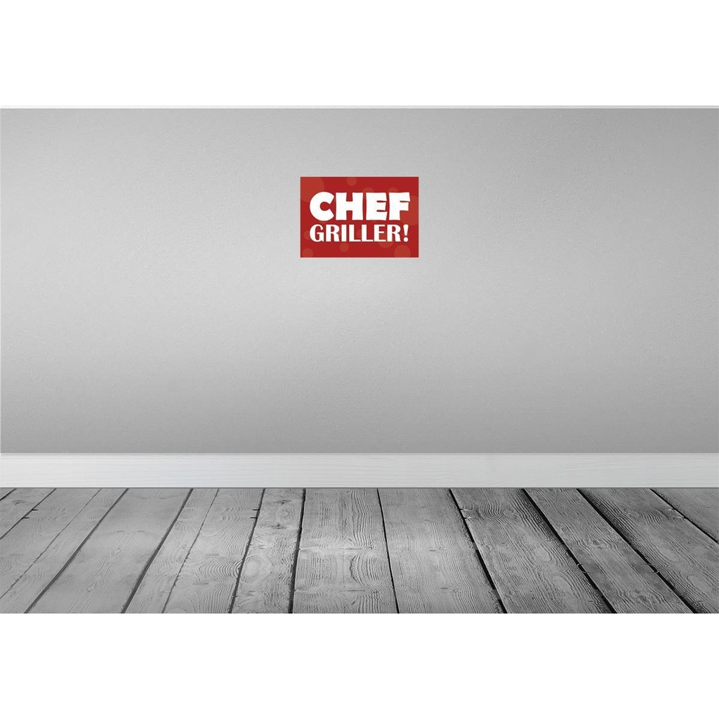 [LA-111790-H] Holzschild 20x30 cm Chef Griller rotes Essen Trinken Bild 2