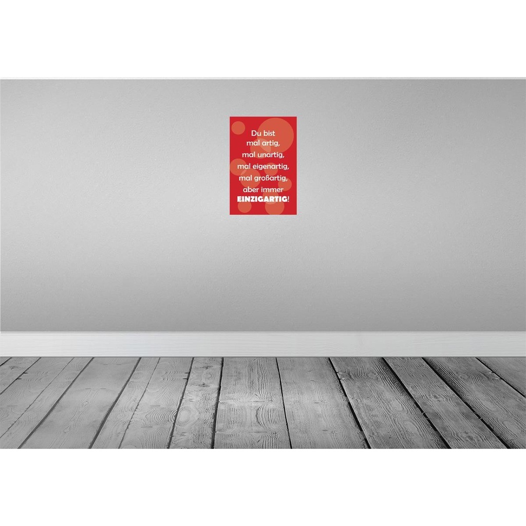 [LA-111806-2030] Blechschild 30x20 cm Du bist Einzigartig Dekoration Spruch Zitat Bild 2