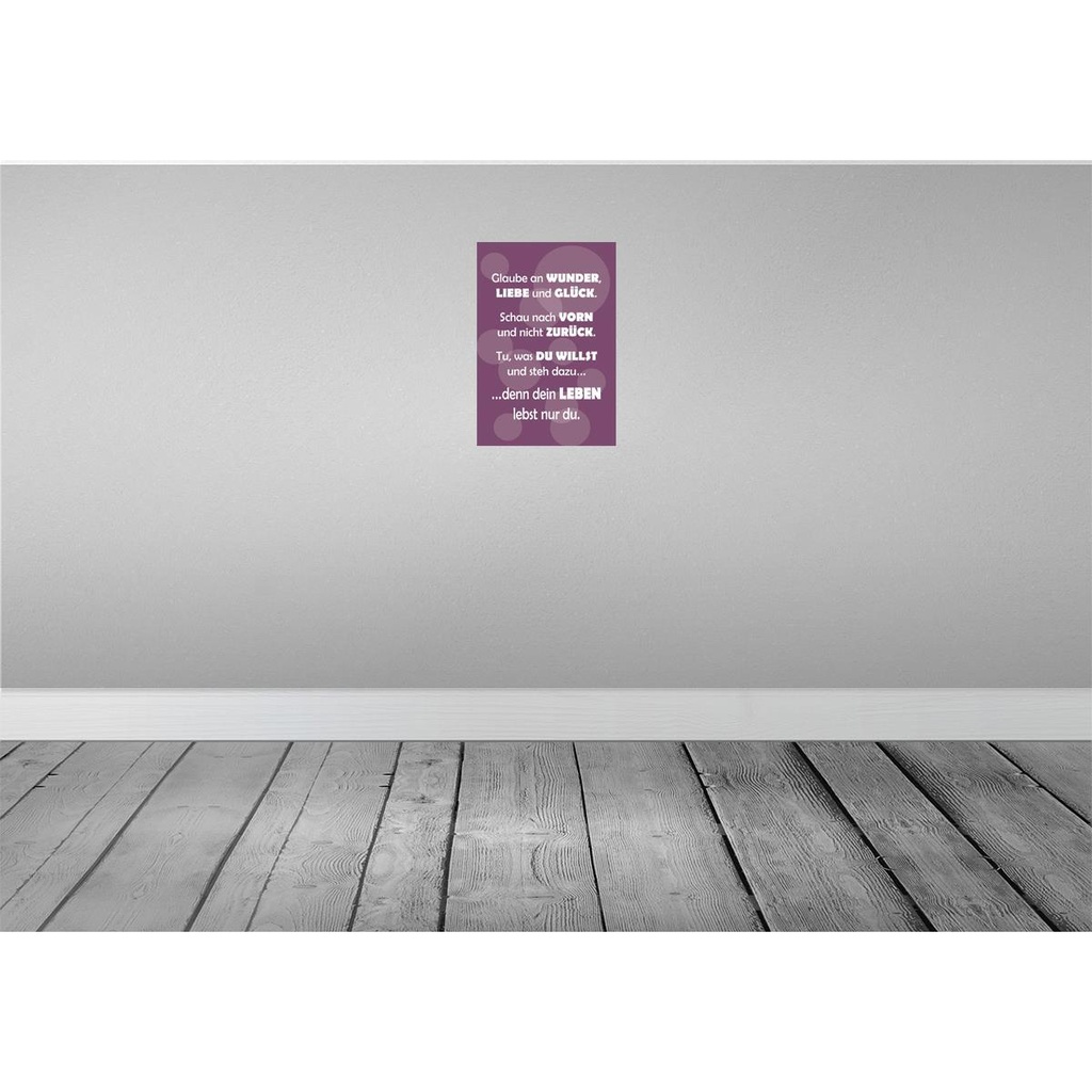 [LA-111808-2030] Blechschild 30x20 cm Dein Leben lebst nur Du Dekoration Spruch Zitat Bild 2