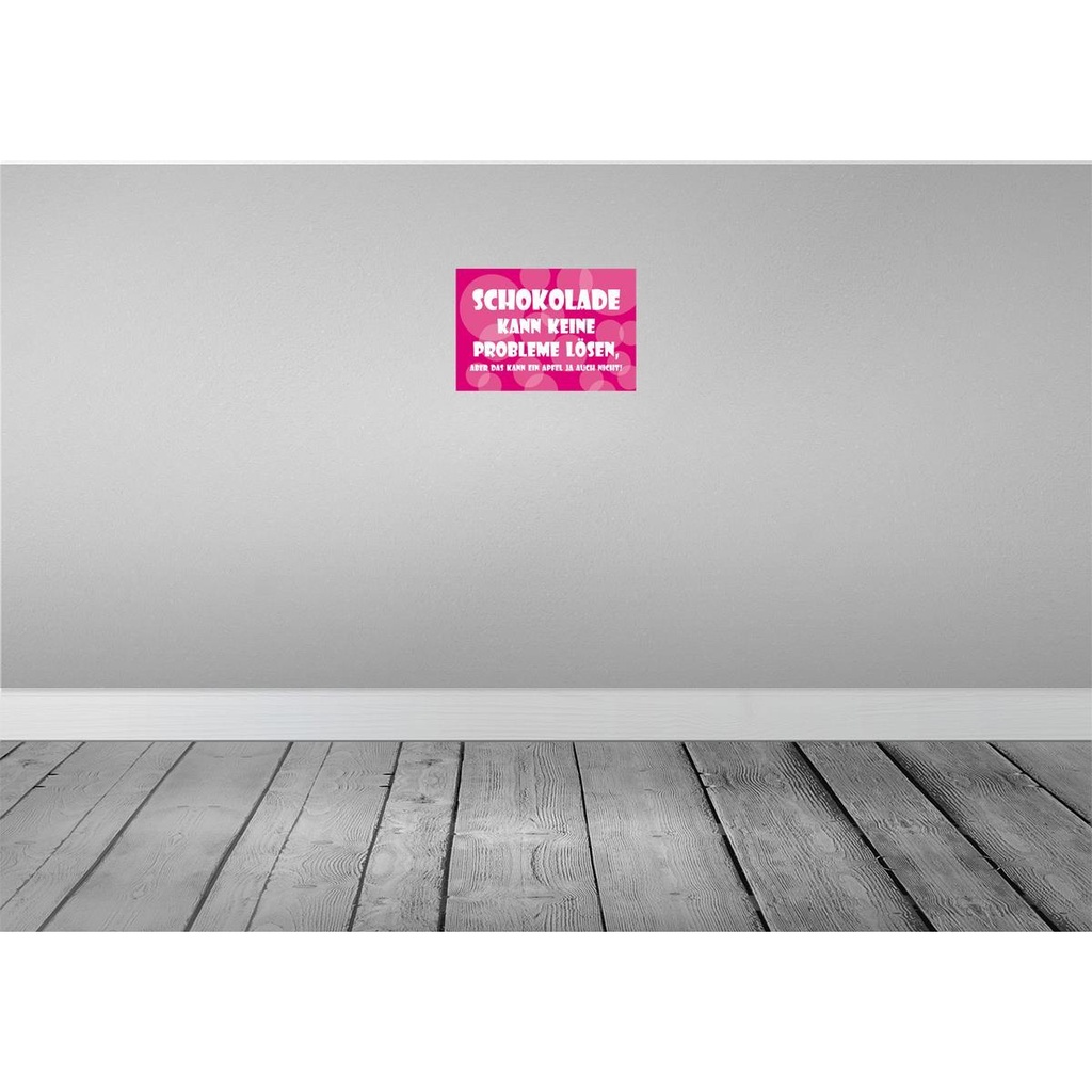 [LA-111809-2030] Blechschild 20x30 cm Schokolade kann keine Probleme Dekoration Spruch Zitat Bild 2