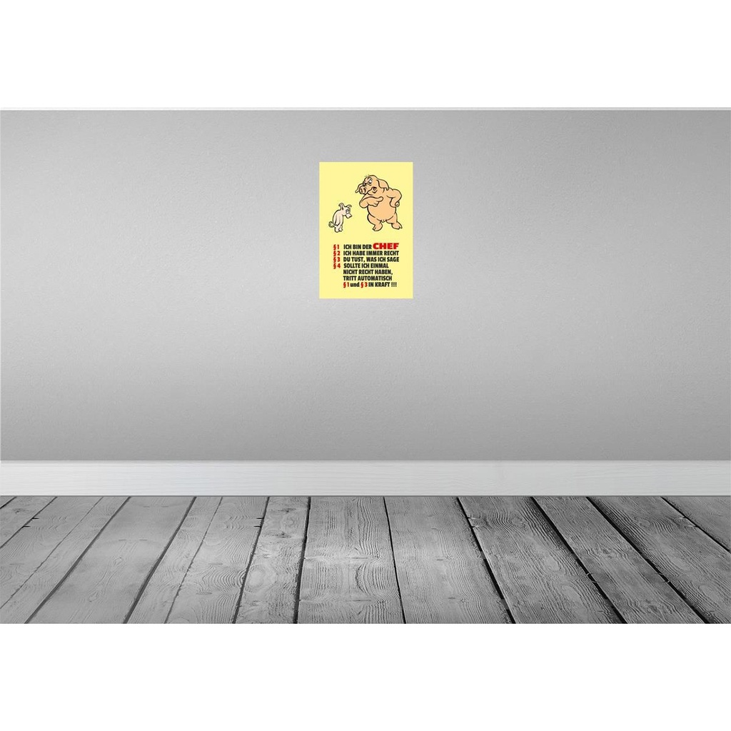 [LA-111840-2030] Blechschild 30x20 cm Ich bin der Chef Schweine Dekoration Spruch Zitat Bild 2