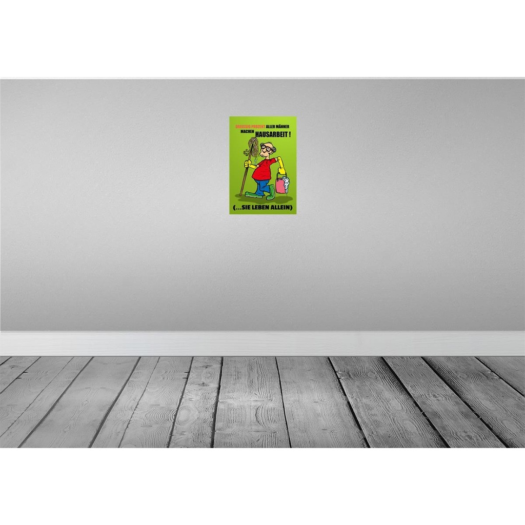 [LA-111842-2030] Blechschild 30x20 cm 30% aller Männer machen Hausarbeit Bild 2