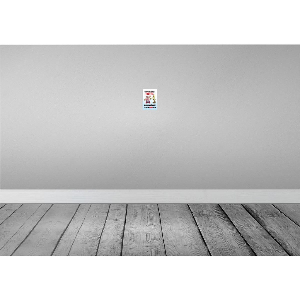 [LA-111844-1812-H] Holzschild 18x12 cm Grüße jeden Trottel könnte Chef sein Spruch Zitat Bild 2