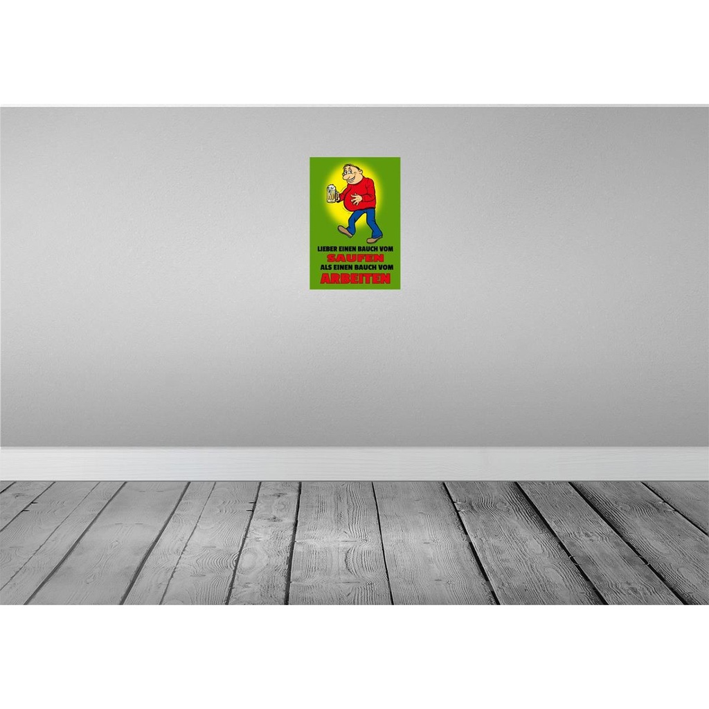 [LA-111857-H] Holzschild 30x20 cm Lieber Bauch vom Saufen als Dekoration Bild 2