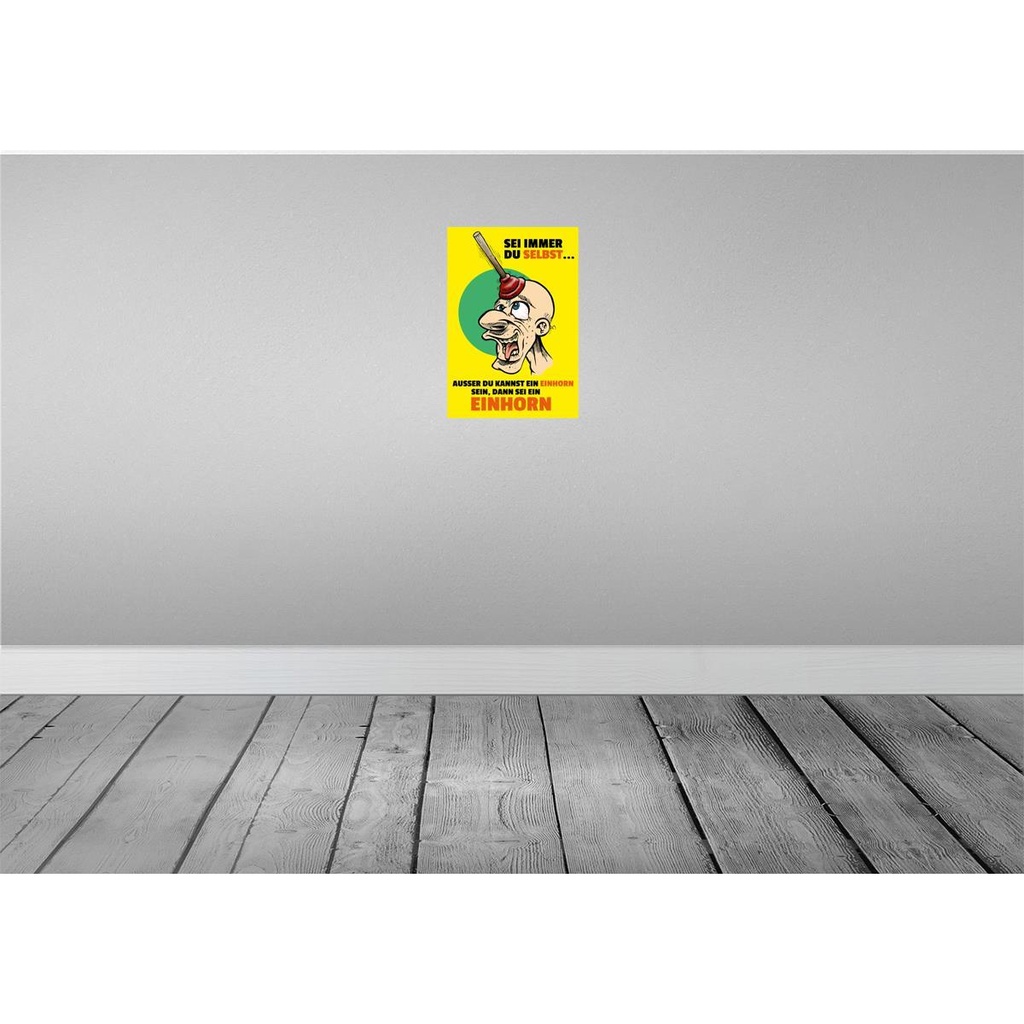 [LA-111859-2030] Blechschild 30x20 cm Sei immer du selbt Einhorn Dekoration Spruch Zitat Bild 2