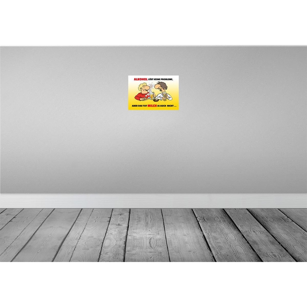 [LA-111883-2030] Blechschild 20x30 cm Alkohol löst keine Probleme Essen Trinken Bar Club Bild 2