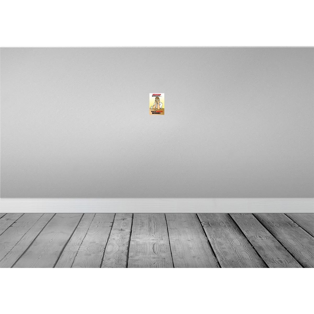 [LA-111885-1812-H] Holzschild 18x12 cm Alkohol Nüchtern betr. war besoffen besser Bild 2