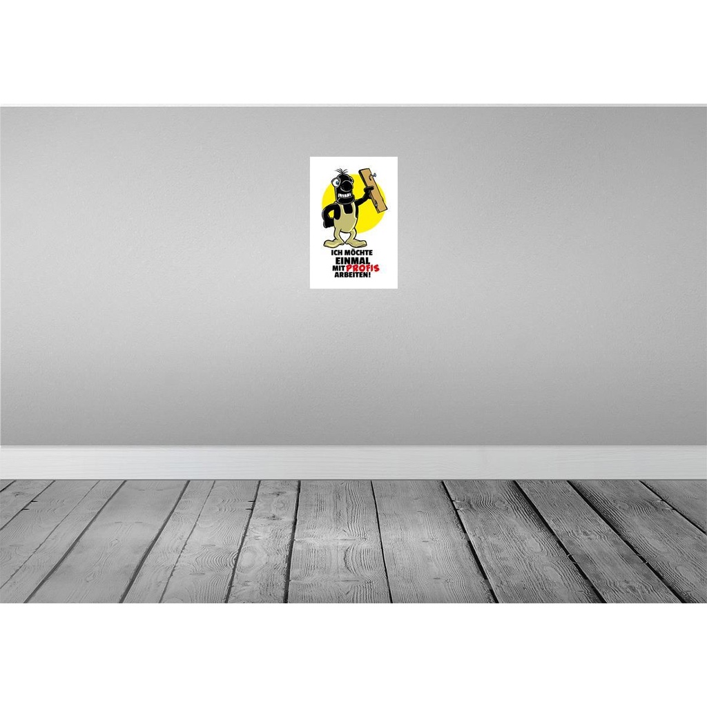 [LA-111887-2030] Blechschild 30x20 cm Möchte einmal mit Profis arbeiten Spruch Zitat Bild 2