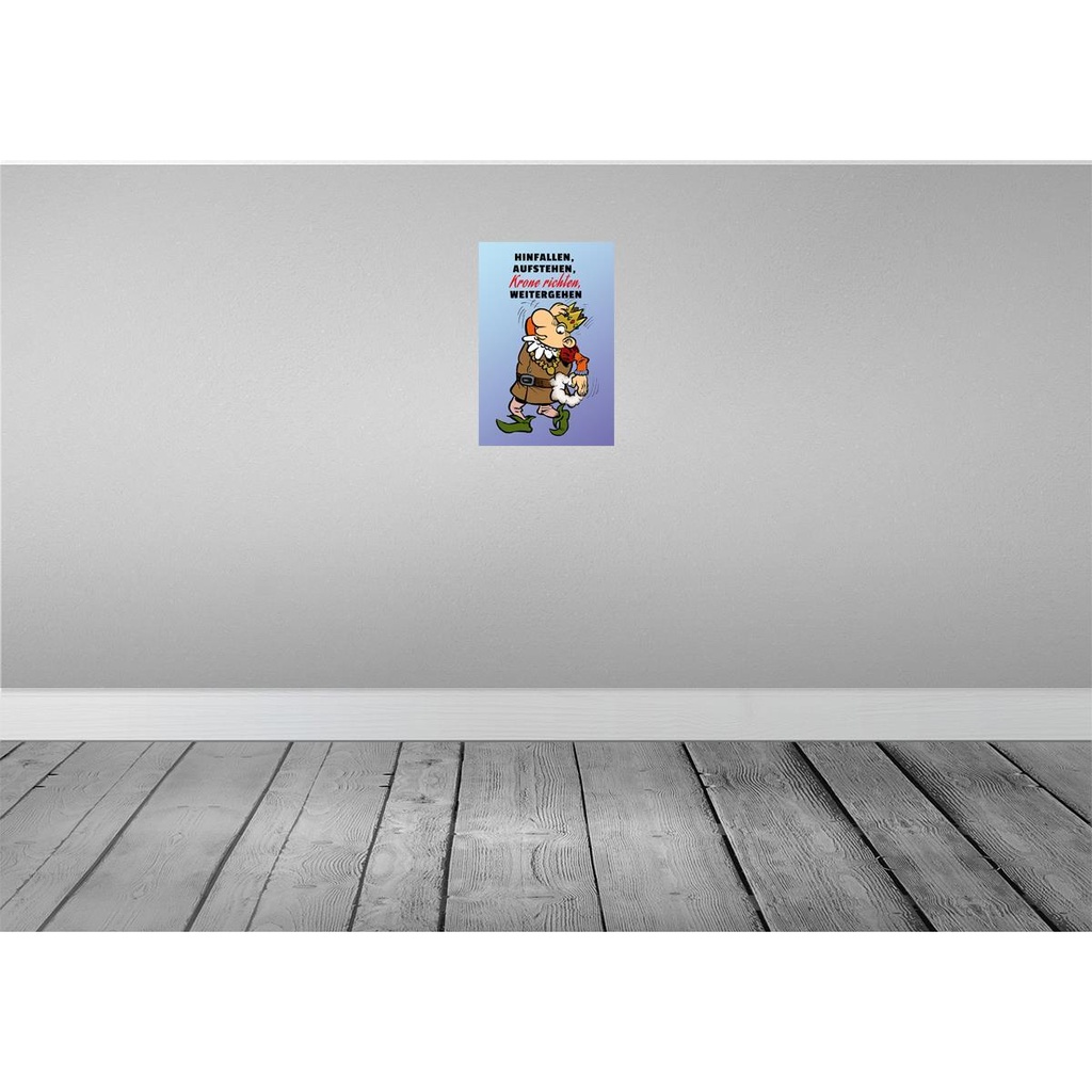 [LA-111894-H] Holzschild 30x20 cm Hinfallen aufstehen Krone Richten Spruch Zitat Bild 2