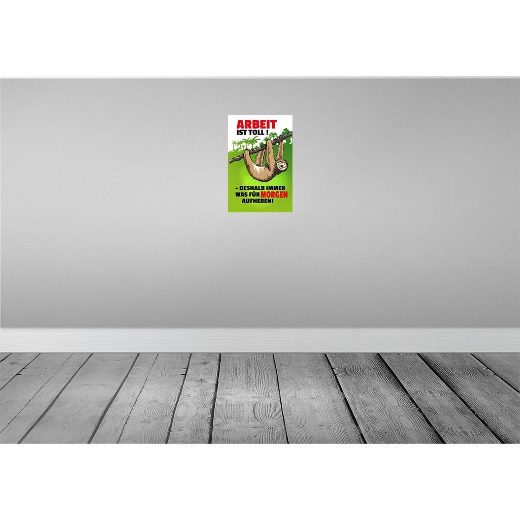 [LA-111908-H] Holzschild 30x20 cm Arbeit ist Toll Beruf Bild 2