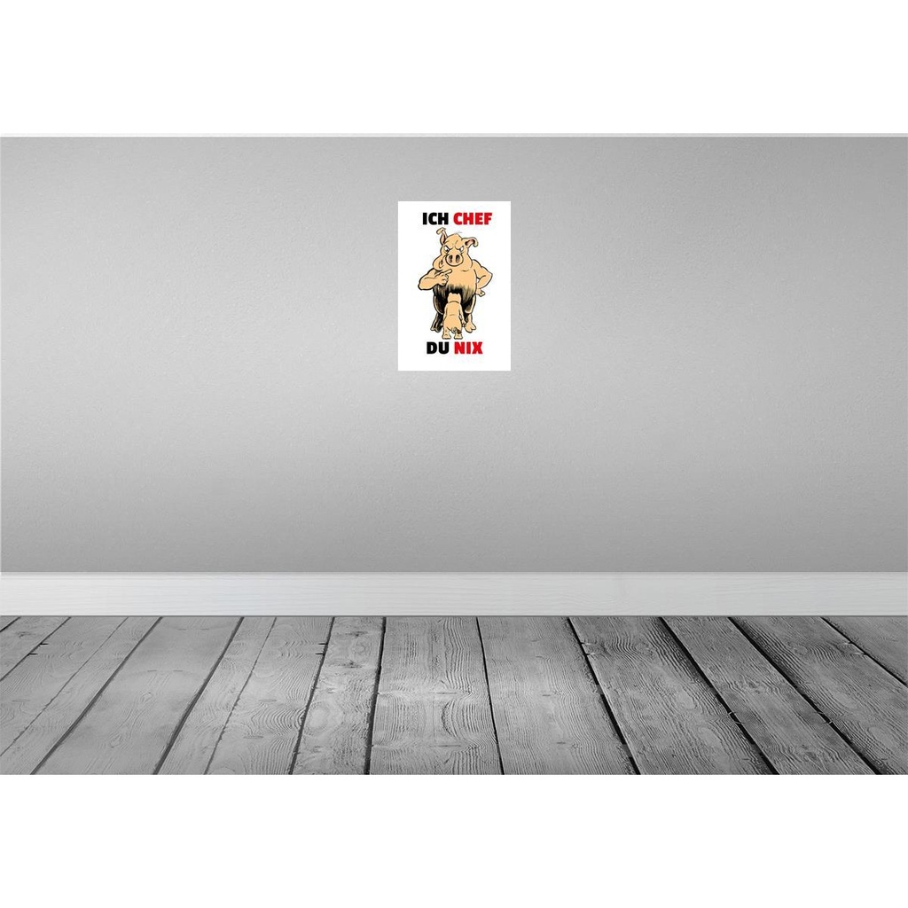 [LA-111921-H] Holzschild 30x20 cm Ich Chef Du nix Schweine Dekoration Bild 2