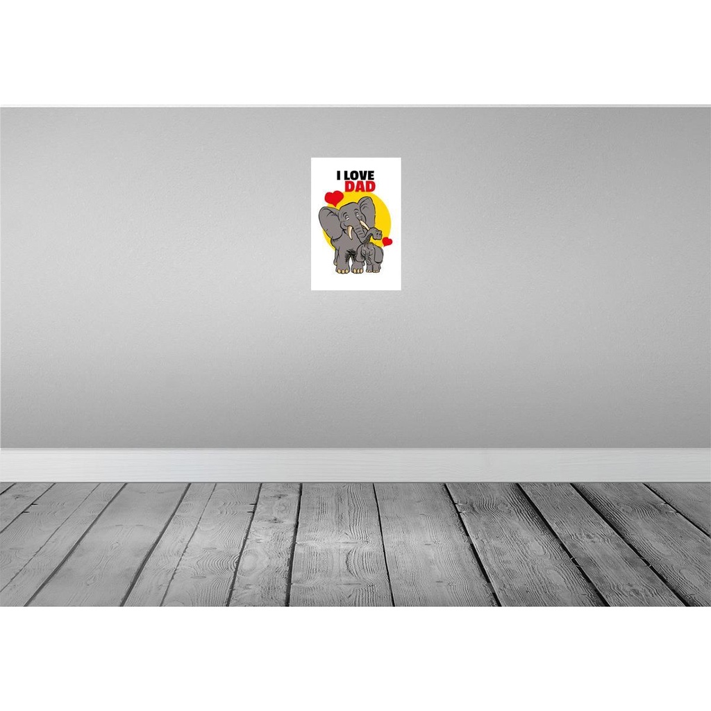 [LA-111928-H] Holzschild 30x20 cm I love Dad Elefanten Tier Haustier Bild 2