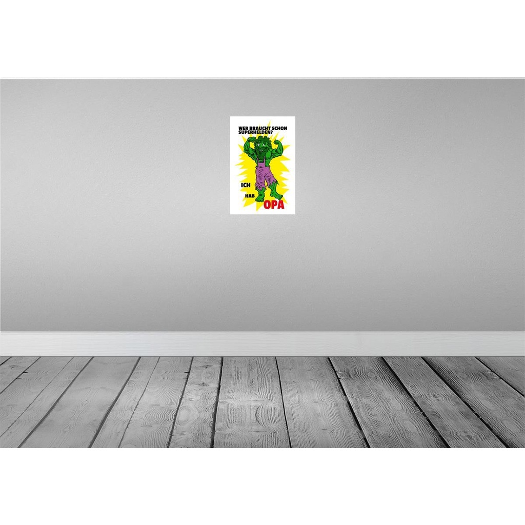 [LA-111931-2030] Blechschild 30x20 cm Wer braucht Superhelden Hab Opa Spruch Zitat Bild 2