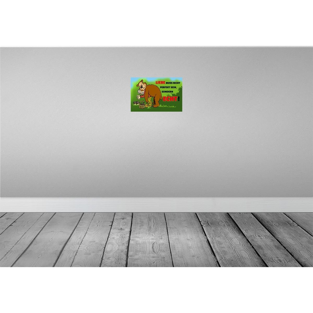 [LA-111933-2030] Blechschild 20x30 cm Liebe nicht perfekt sondern echt sein Spruch Zitat Bild 2