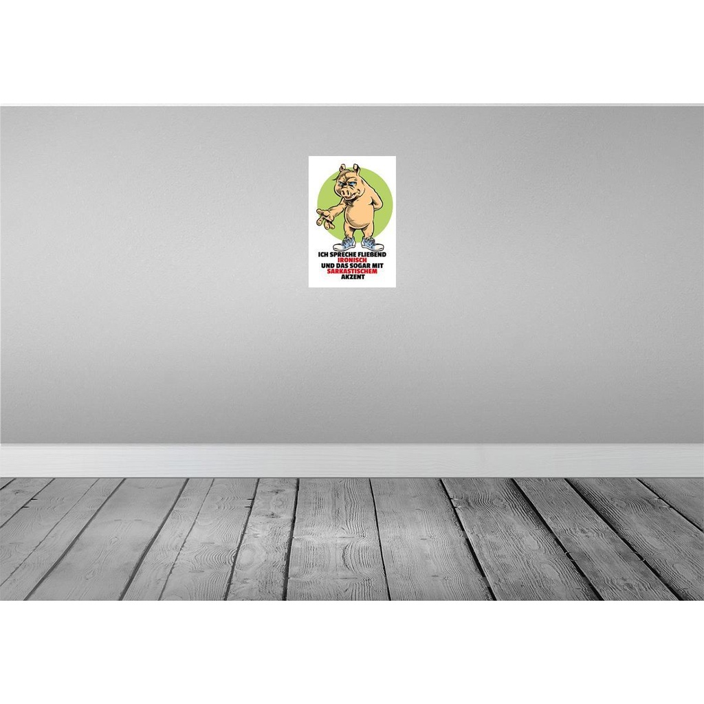 [LA-111941-H] Holzschild 30x20 cm Spreche fließend ironisch Dekoration Bild 2