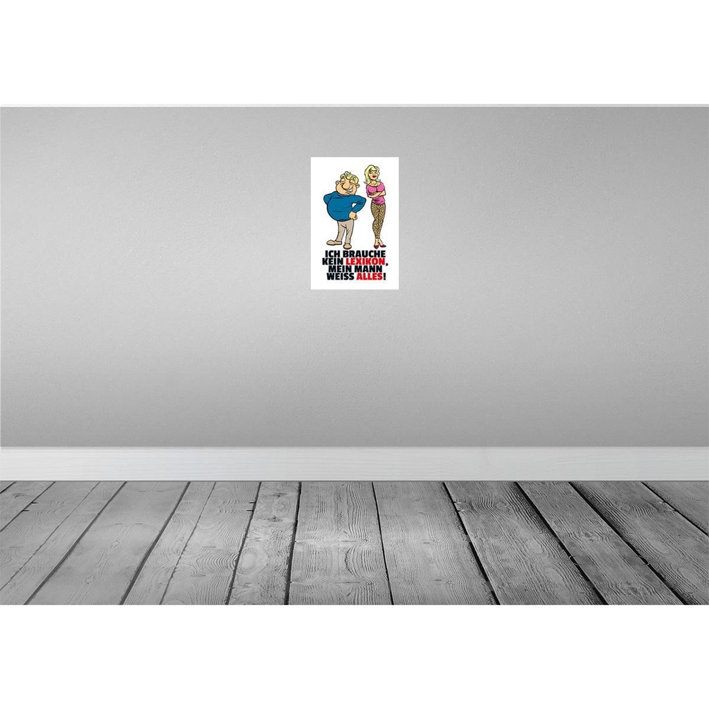 [LA-111950-2030] Blechschild 30x20 cm Brauche kein Lexikon, Mann weiß alles Spruch Zitat Bild 2