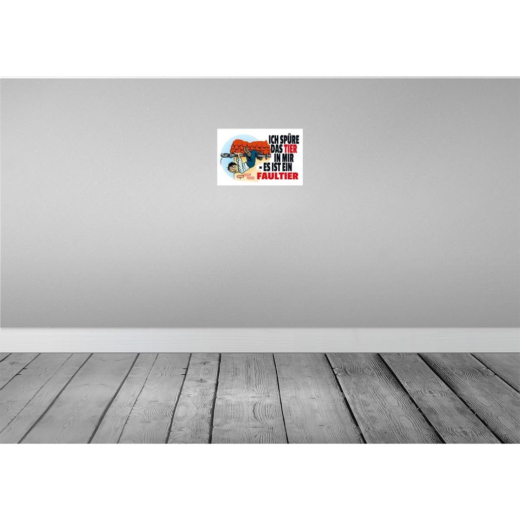 [LA-111953-H] Holzschild 20x30 cm Spüre Tier in mir Faultier Dekoration Bild 2