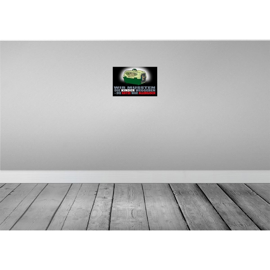 [LA-111955-H] Holzschild 20x30 cm Kinder weggegeben Katze allergisch Tier Haustier Bild 2